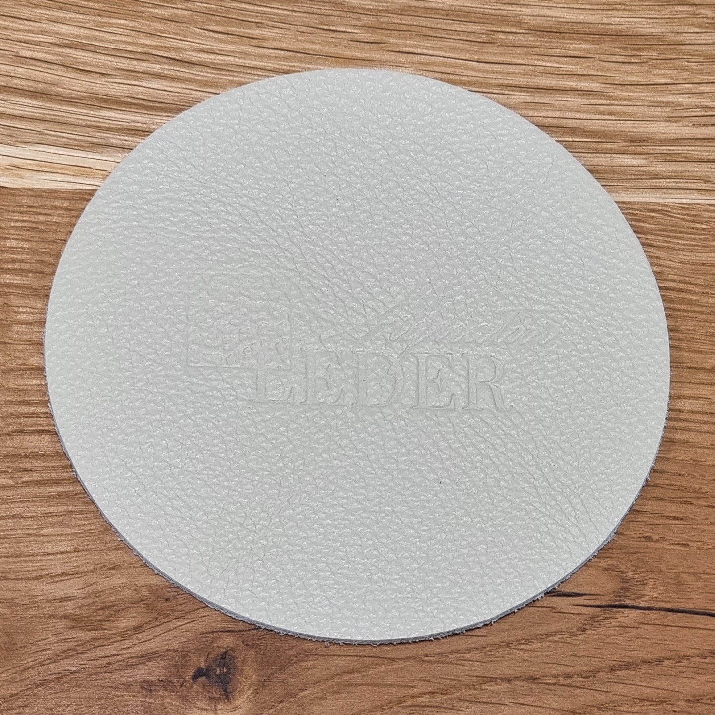 Glasuntersetzer Echtleder Rund Naturbelassen 4-er SET