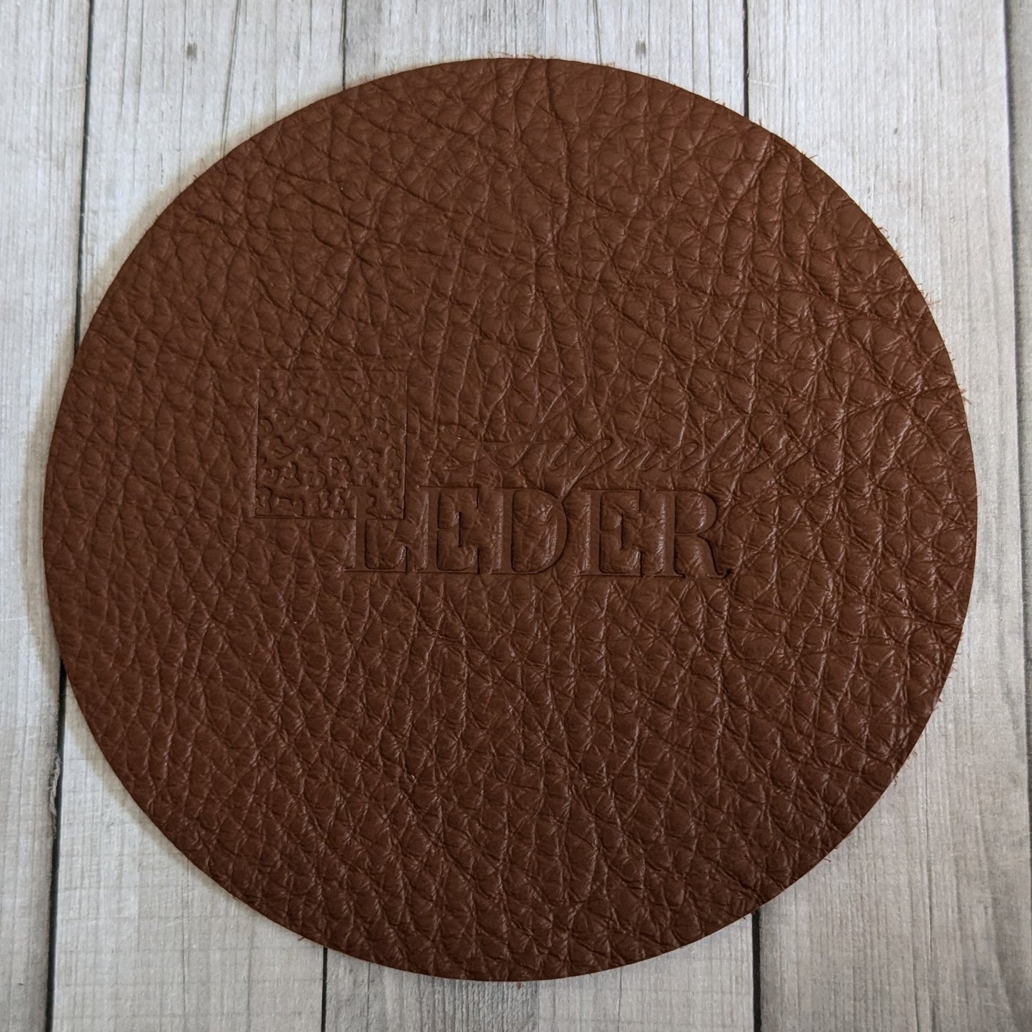 Glasuntersetzer Echtleder Rund Naturbelassen 4-er SET