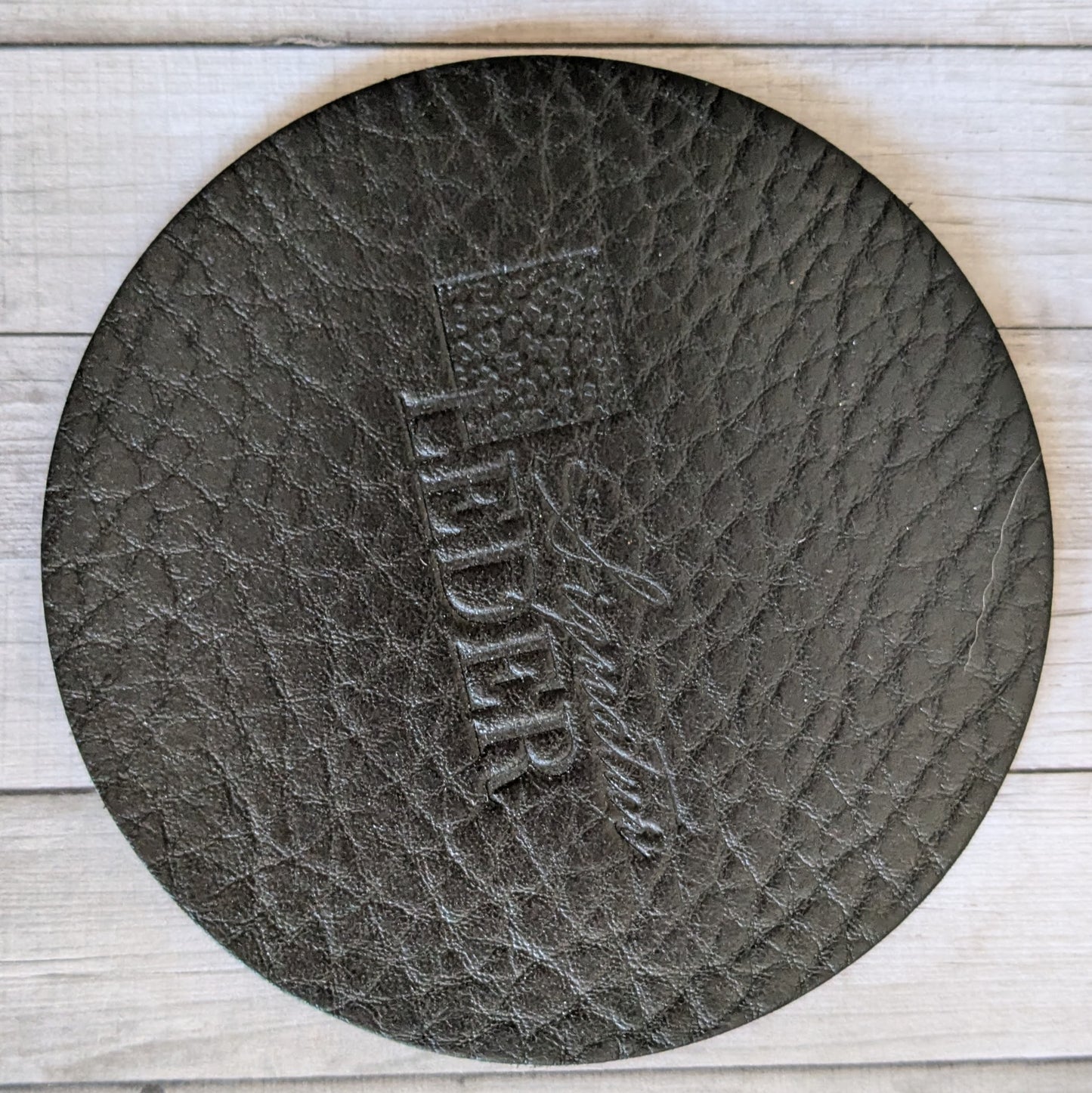 Glasuntersetzer Echtleder Rund Naturbelassen 4-er SET