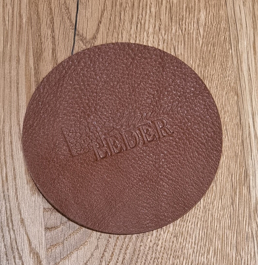 Glasuntersetzer Echtleder Rund Naturbelassen 4-er SET