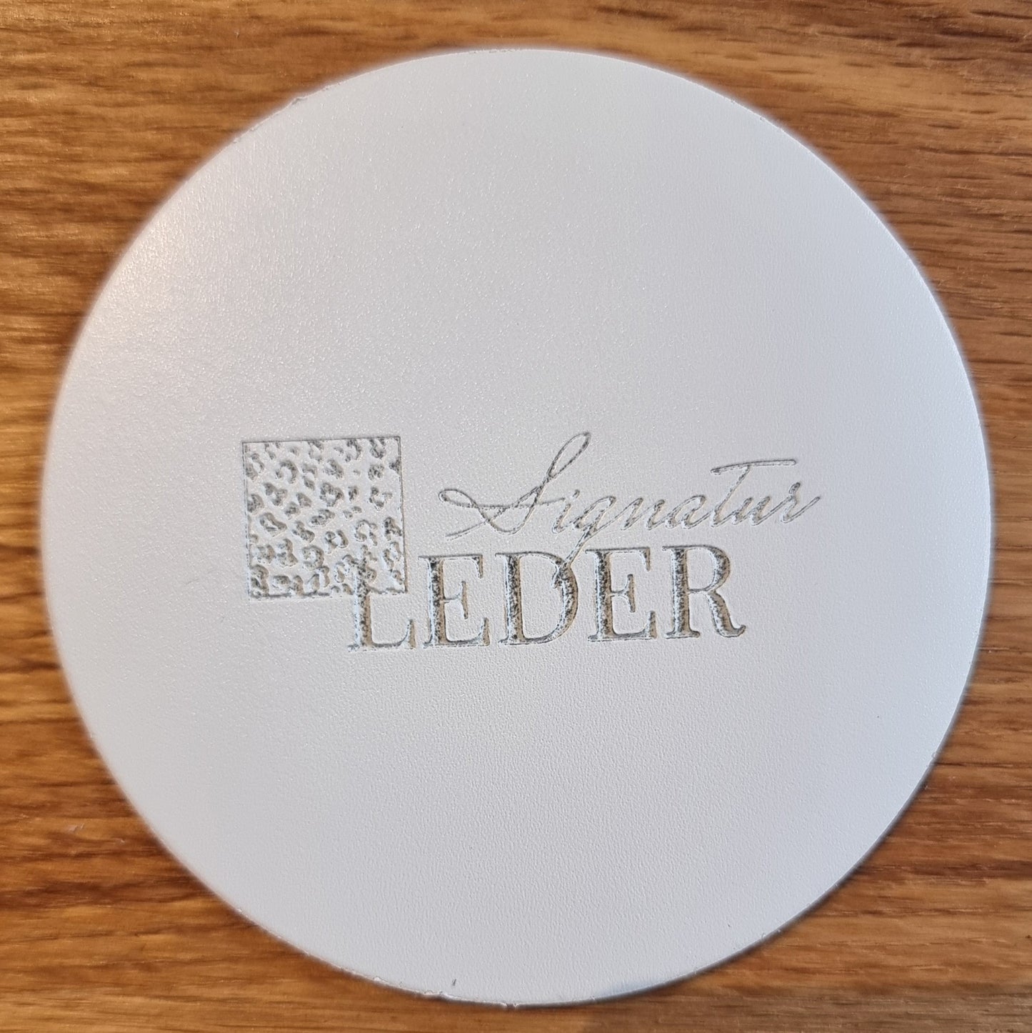 Glasuntersetzer Echtleder 4-er Set beschichtet, rund
