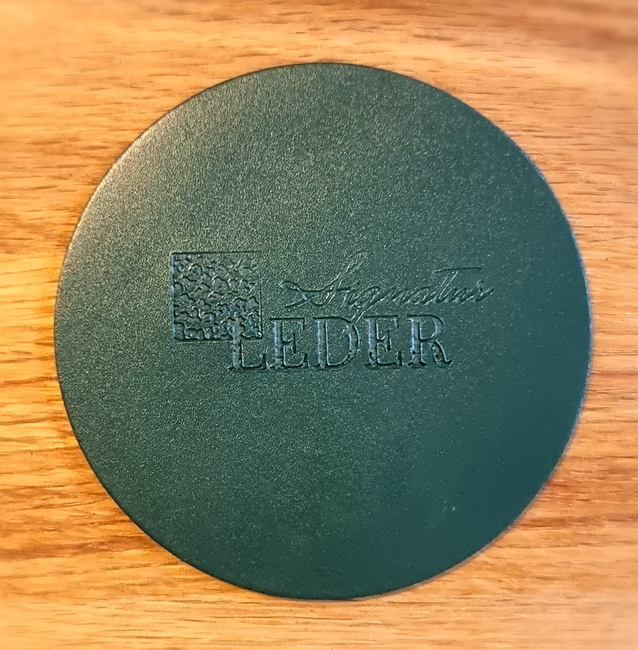 Glasuntersetzer Echtleder 4-er Set beschichtet, rund